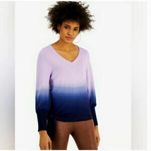 Willow Drive V-neck Tied Waist Dip Dyed Sweater